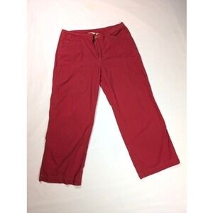 Tsunami Red Cotton‎ Cropped Pants Womens 10 Casual Everyday Vacation